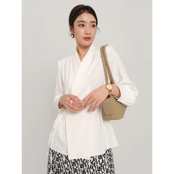 ( Ảnh thật ) 8801 áo lụa vạt chéo buộc dây