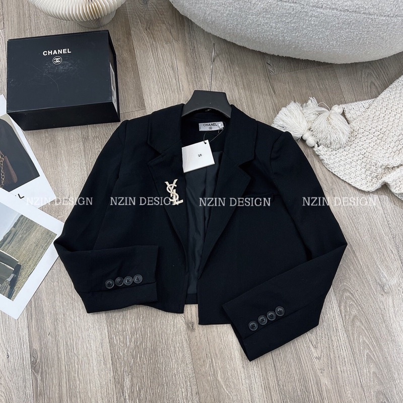 Áo Vest YSL Dáng Croptop Hàng 2 Lớp Chuẩn Nhà N.G.N