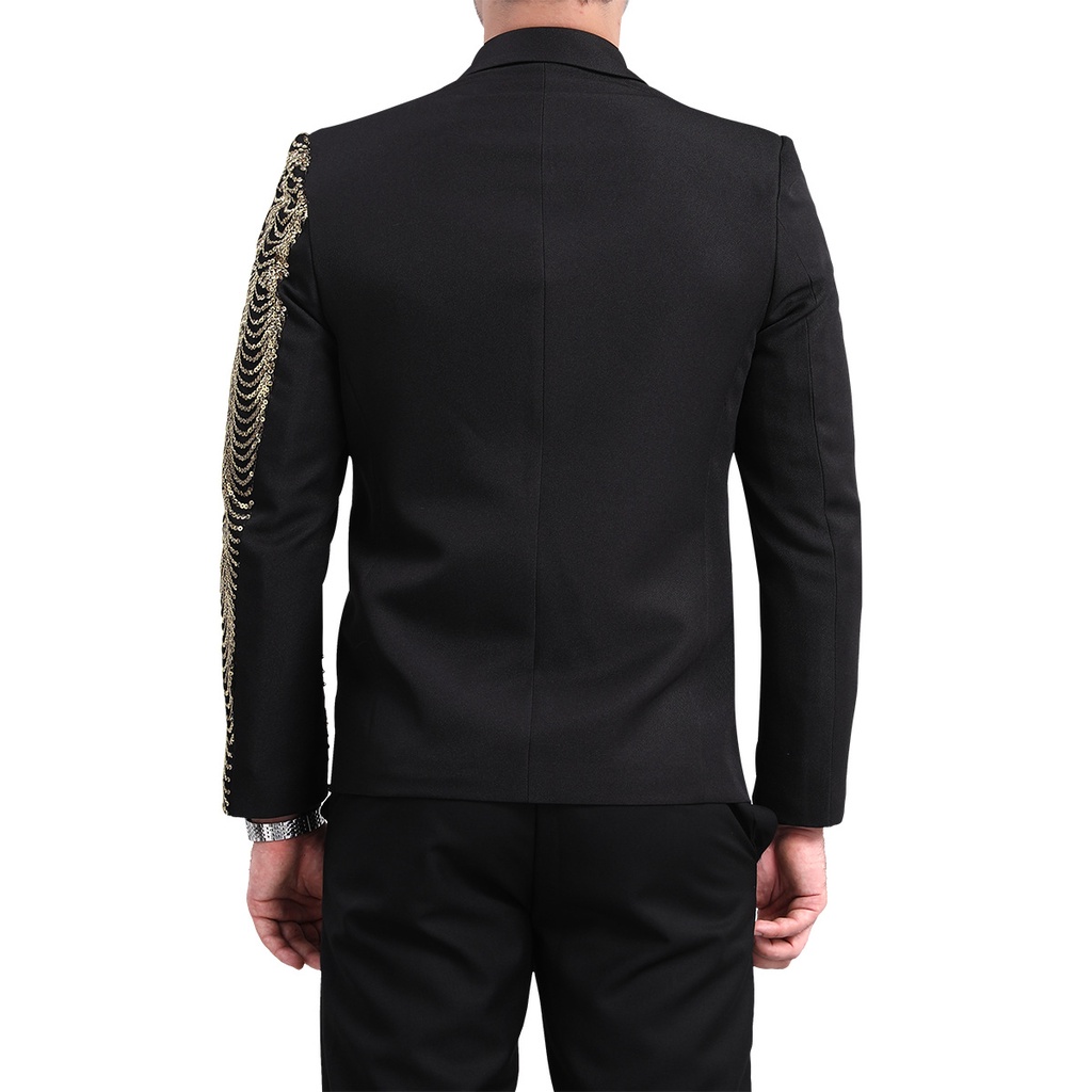 Áo Khoác Blazer Đính Kim Sa Họa Tiết Chim Công Thời Trang Cho Nam