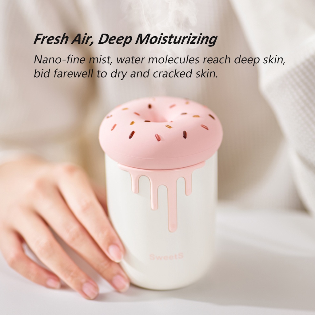 Xiaomi Youpin Máy phun sương tạo độ ẩm không khí 3life kiểu dáng dễ thương có đèn USB 250ml kèm phụ kiện