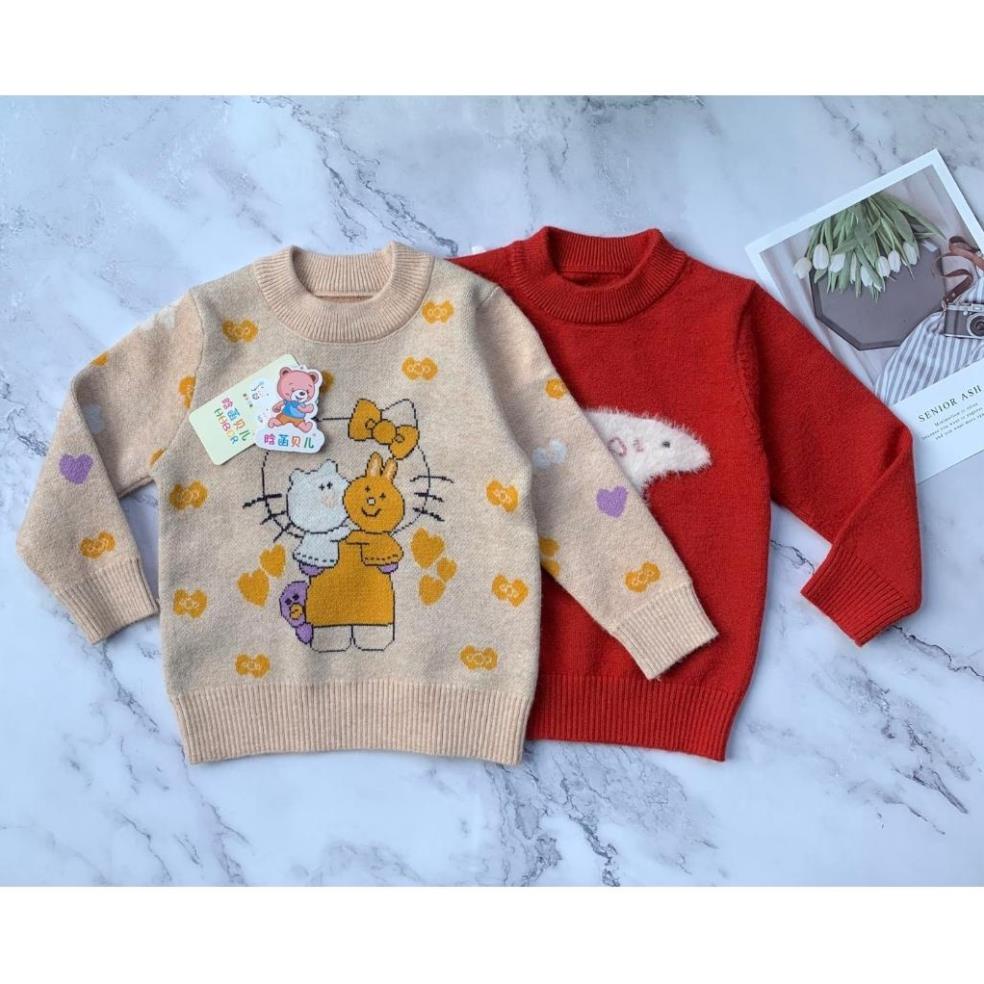 Áo len cổ tròn cho bé trai, bé gái, len dày ấm cho bé từ 8 - 18Kg, sz 80 - 110. .
