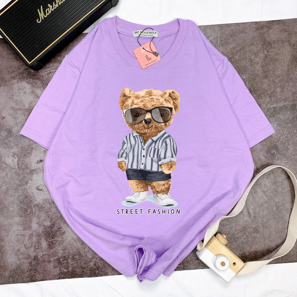 Áo thun unisex Be Yourself size M L XL - Gấu sơ mi