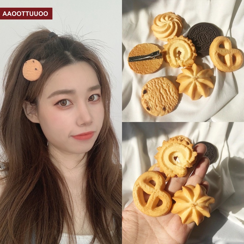 Kẹp Tóc Hình Bánh Quy Ngộ Nghĩnh Phong Cách Hàn Quốc