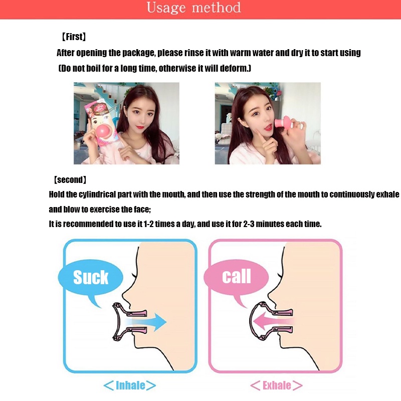 Dụng cụ tập hô hấp nâng cơ mặt bằng silicone chống nếp nhăn cho nữ