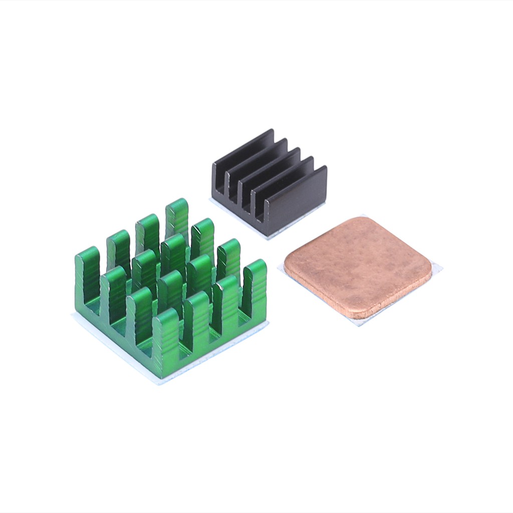 3Pcs Aluminum Heat Sink w/ Copper Cooling Sinks for Raspberry Pi 3/2 Model B/B+