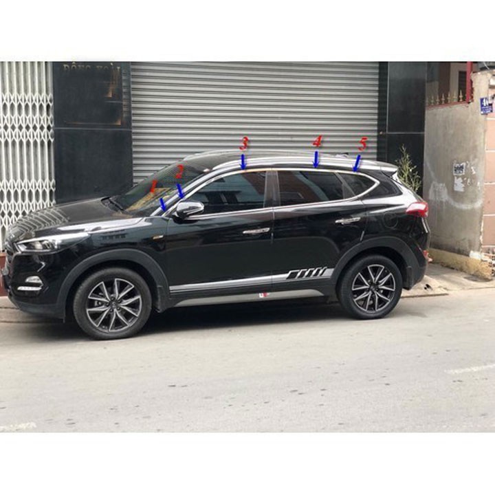 Bộ Nẹp Viền Cong Kính, Chân Kính Inox Dành Cho Xe Ô Tô Hyundai Tucson 2016-2020