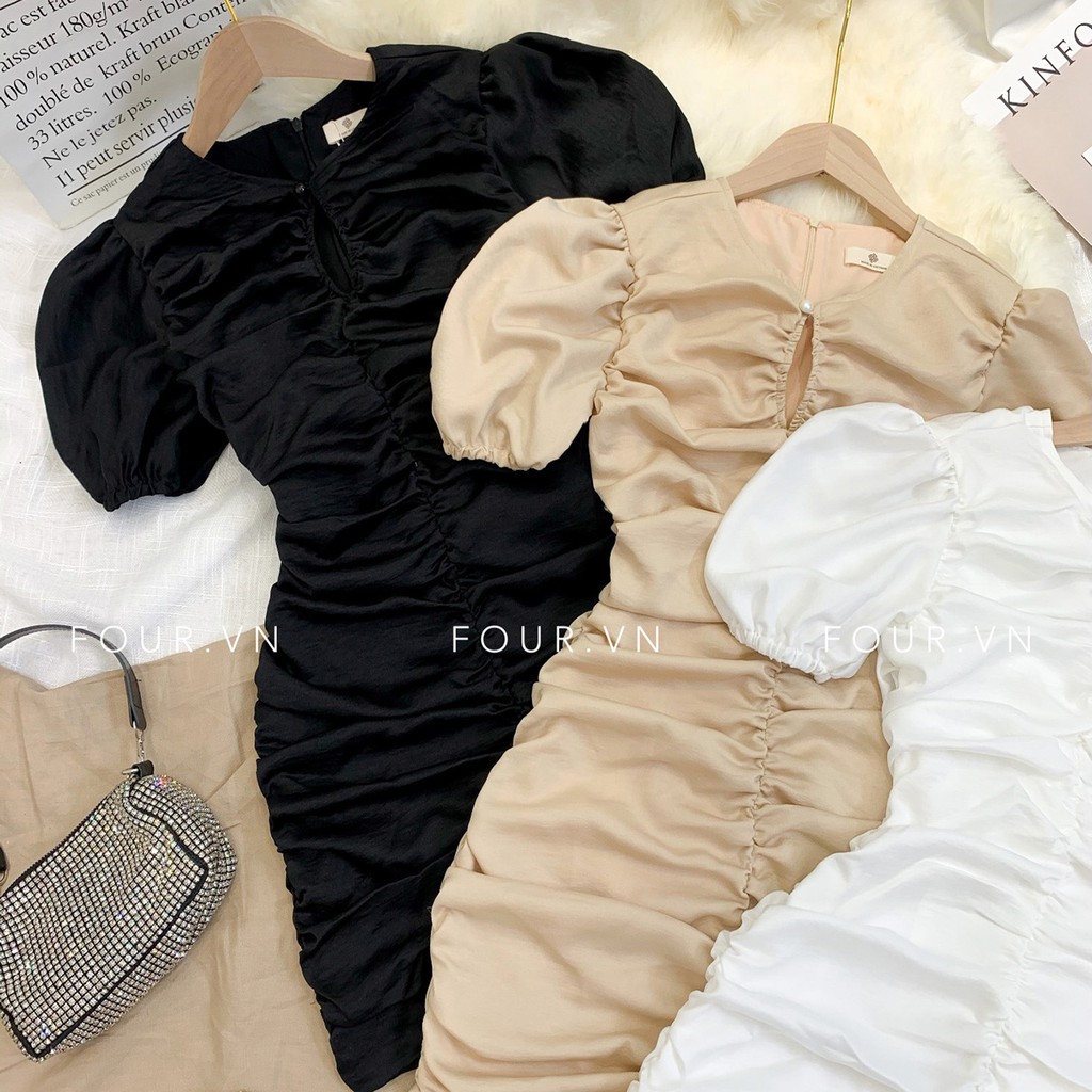 Đầm thiết kế ôm body tay phồng cao cấp dự tiệc cưới D140 Four Fashion | BigBuy360 - bigbuy360.vn