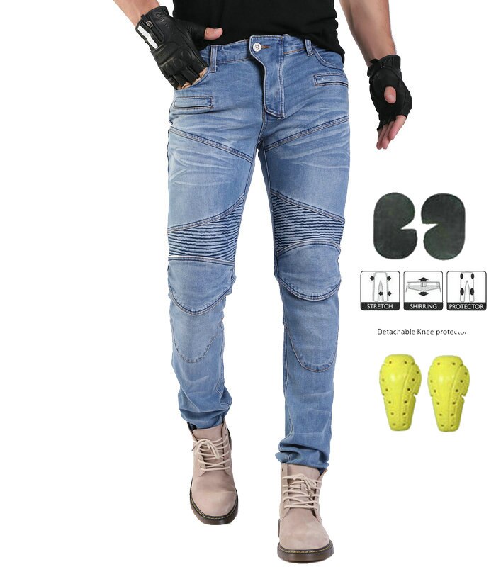 Quần Jean Komine 718 Kèm 4 Miếng Đệm Bảo Vệ Hông Đầu Gối Khi Lái Xe Mô Tô