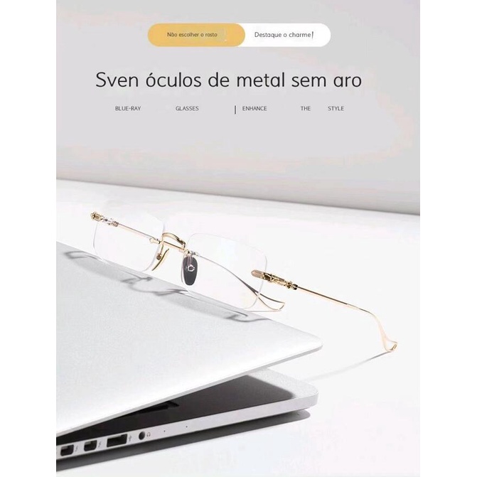 Kính Mát Không Gọng Siêu Nhẹ Không Gọng Màu Vàng Mới 2021 Phong Cách Hàn Quốc Thời Trang Cho Nam Và Nữ