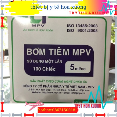 [GIÁ RẺ]Bơm tiêm MPV 5ml hộp100 chiếc[thietbiytehoaxuong]