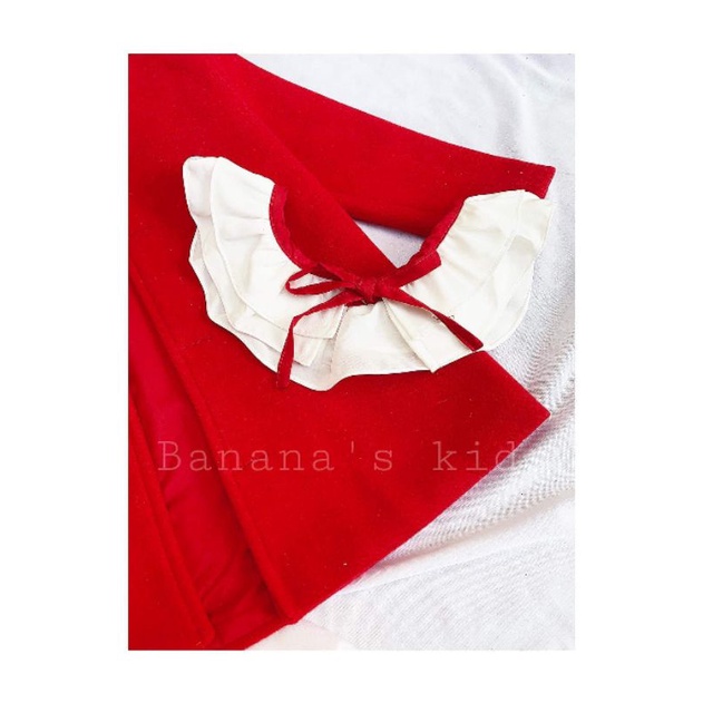 Áo khoác dạ đỏ Banana kids cho bé gái 8-22kg