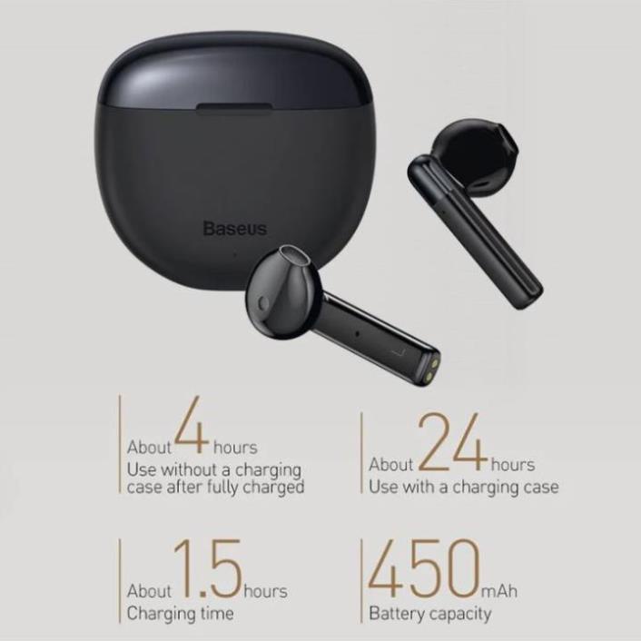 Tai nghe Bluetooth không dây Cao Cấp Baseus NGW2 AirNora W5.0, Pin 4H, chống nước IPX4, Siêu sang chảnh