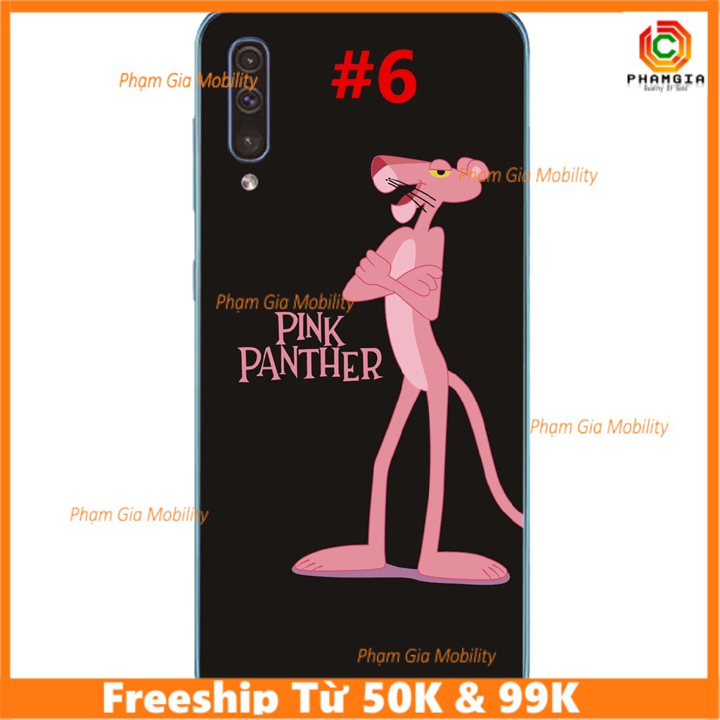 Ốp lưng ép kính chống bể, viền dẻo Báo hồng Samsung Galaxy A50 A40 A30 A20 A10 hình siêu sắc nét