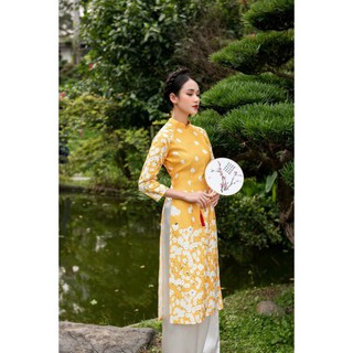 Áo dài cách tân in hoa cao cấp
