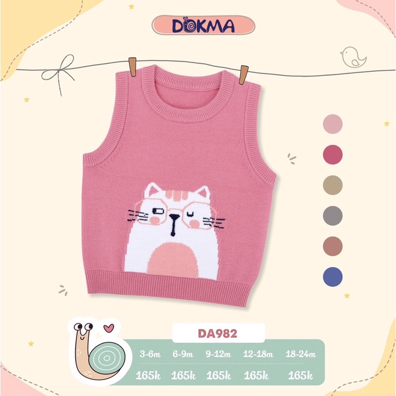 Áo gile Len Dokma hàng chất vải mềm mại ,hình ngộ nghĩnh giữ ấm cho bé