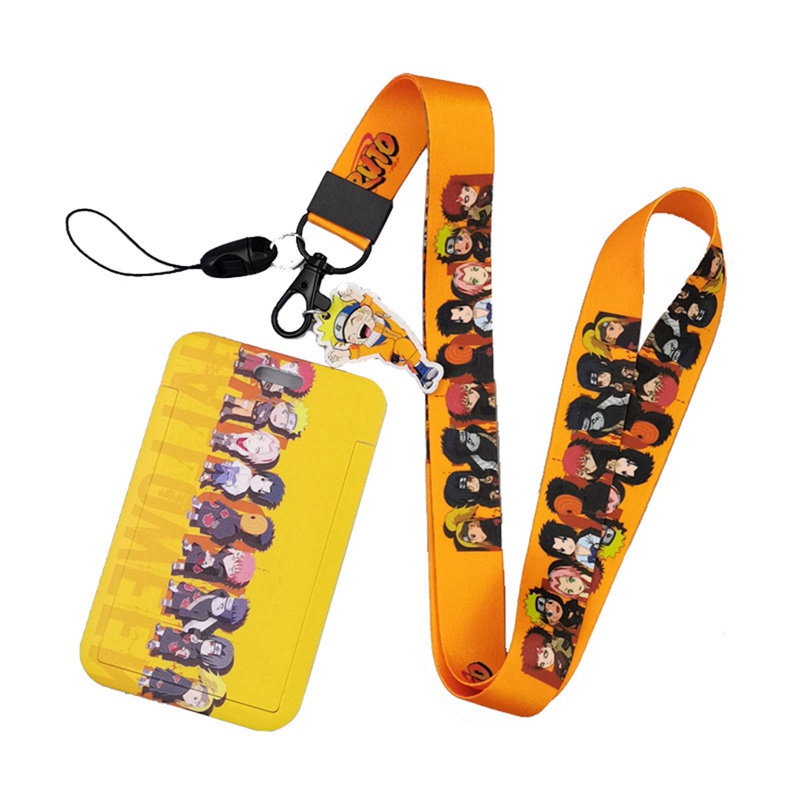 Bao Đựng Thẻ Nhân Viên / Sinh Viên Kèm Dây Đeo Cổ Họa Tiết Hoạt Hình Naruto Giá Đỡ