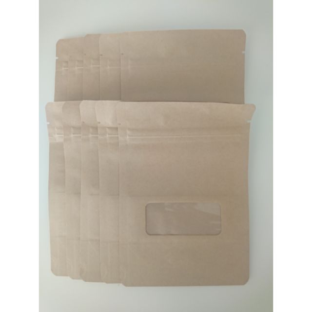 2~10 túi zip giấy kraft - có cửa sổ