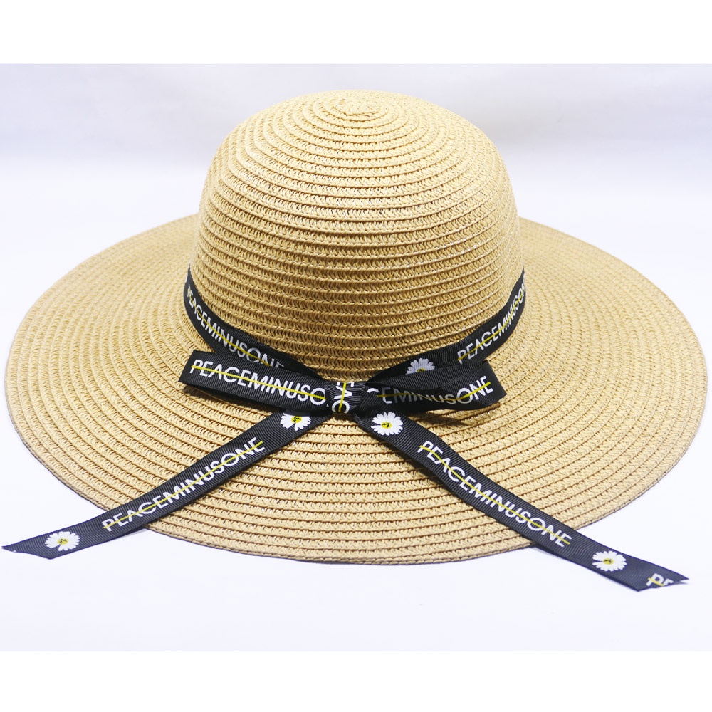 Mũ cói NƠ TO vành rộng 10 cm, vòng đầu 57 cm - chất liệu vải cói đẹp thích hợp cho chị em phụ nữ