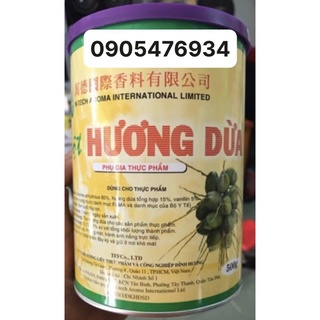 Bột hương dừa màu vàng lon nửa ký - bột hương dừa hiệu trái dừa