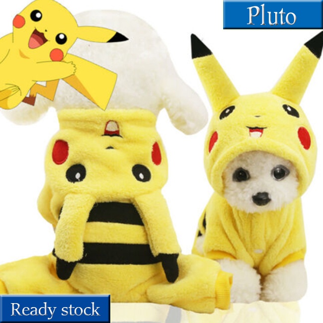 NEW Pikachu Cosplay Dog Jumpsuits Jacket Pet Costume Small Dog Cat Christmas Clothes