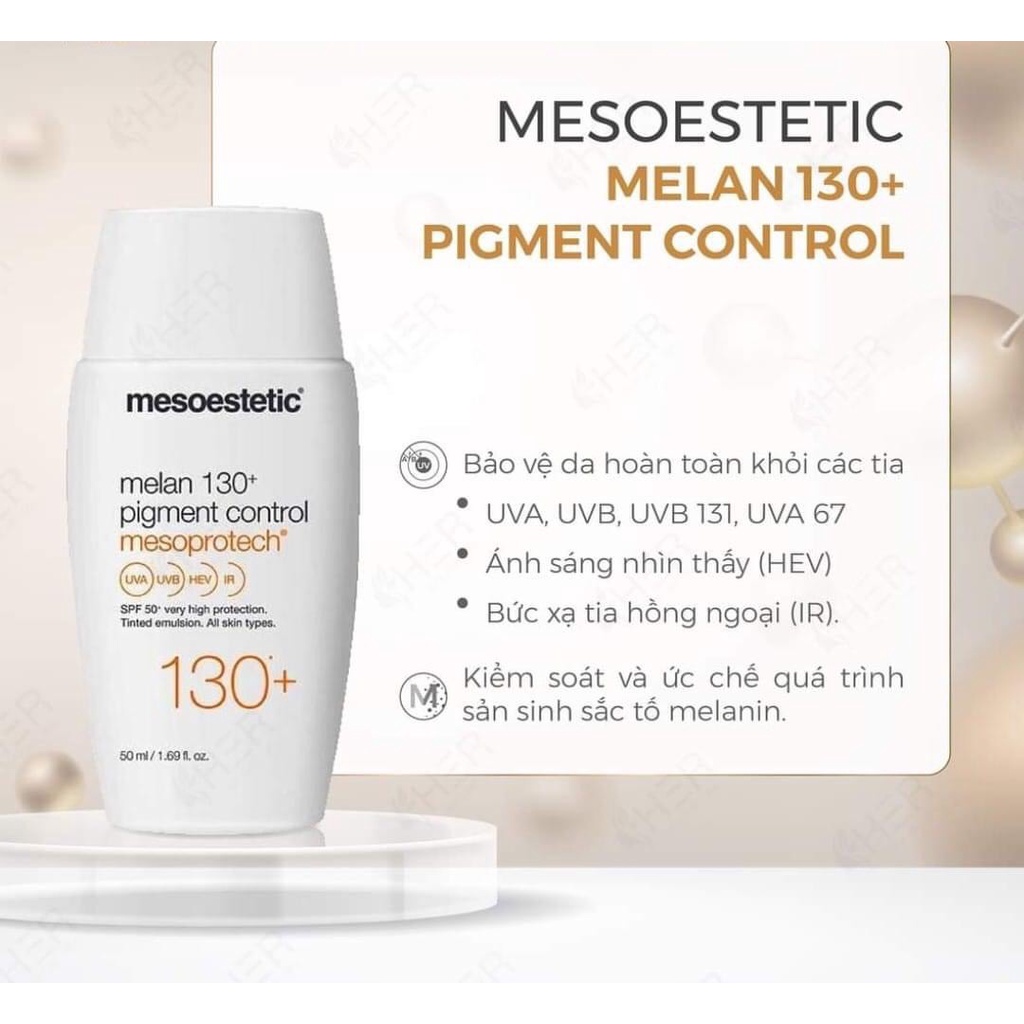 Kem chống nắng Mesoestetic Mesoprotech Melan 130+ Pigment Control 50ml