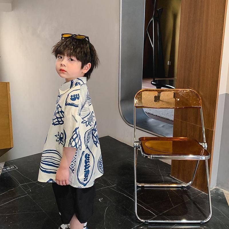 Áo sơ mi mỏng ngắn tay phong cách Hàn Quốc thời trang hè cho bé trai