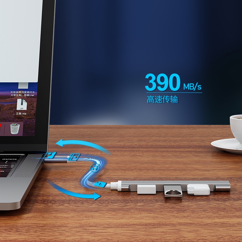 Hub 4 Cổng USB Type C 3.0 5Gbps Tốc Độ Cao Cho Máy Tính