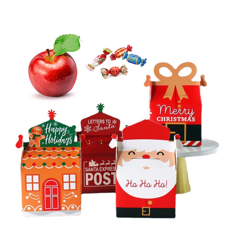 Hộp đựng bánh kẹo in hình ông già Noel trang trí bữa tiệc dịp lễ Giáng Sinh năm mới