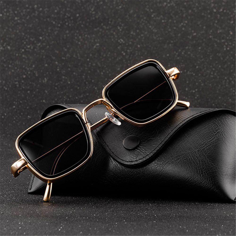 LAKAMIER [Ready Stock] Steampunk Sunglasses Retro Shades UV400 Square Sun Glasses Stylish Eyewear For Men Women