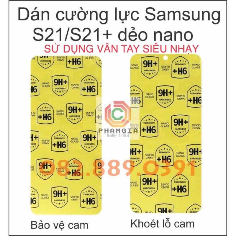 Dán cường lực Samsung S21 / S21 plus ( S21+)  dẻo nano