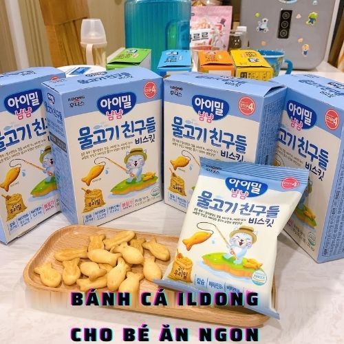 Bánh ăn dặm hình cá cho bé 12M hộp 60g(2 túi x 30g) ILDONG, Suzy Baby