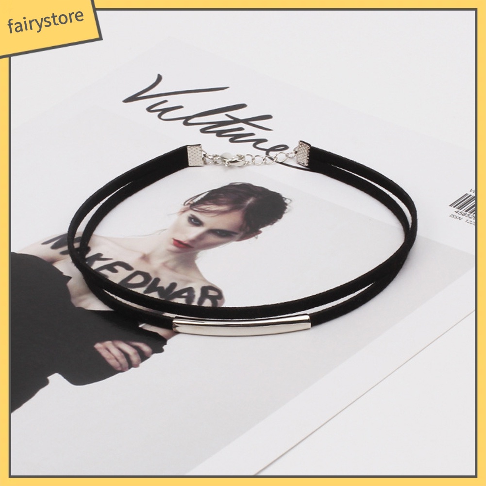 Vòng Cổ Choker Hai Lớp Phong Cách Gothic