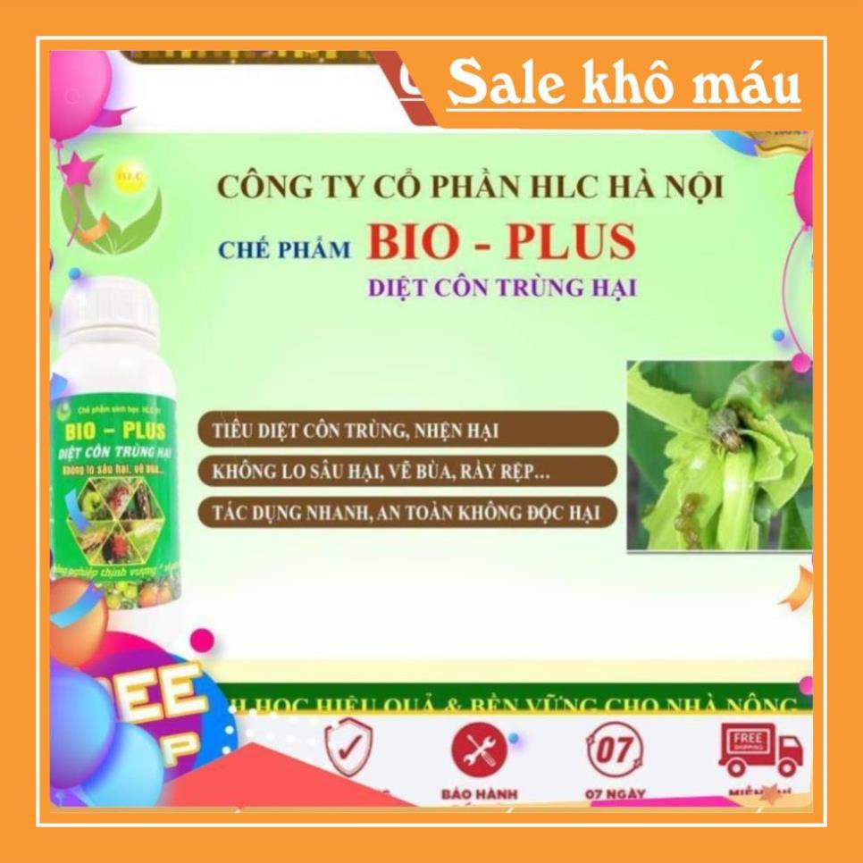 CHẾ PHẨM TRỪ SÂU SINH HỌC BIO PLUS HLC CHUYÊN DIỆT CÁC LOẠI SÂU VẼ BÙA, NHỆN ĐỎ, TRĨ, RẦY, RỆP,... CHO CÂY TRỒNG - 500ML