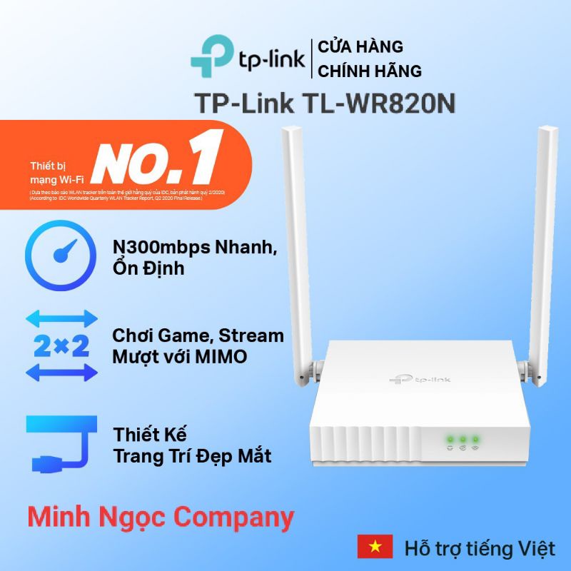 Bộ Phát Wifi TP-Link TL-WR820N Chuẩn N 300Mbps bảo vệ mạng Gia Đình tối đa - Hàng Chính Hãng