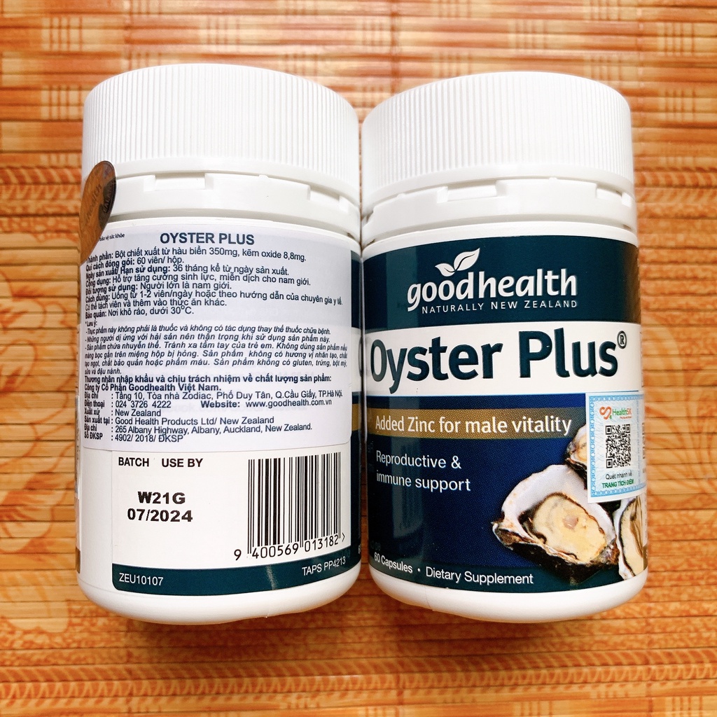 Tinh chất hàu [New Zealand] Oyster Plus Goodhealth 60 viên tăng cường sinh lý nam giới