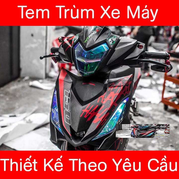 Tem Trùm Winner Đầu Lâu Đen Nhám Đỏ