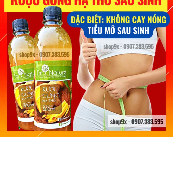 (Hỏa tốc) Rượu Gừng Hạ Thổ I'm Nature Giúp Giảm Mỡ - Đánh Gió - Phòng Ngừa Cảm Cúm 500ml