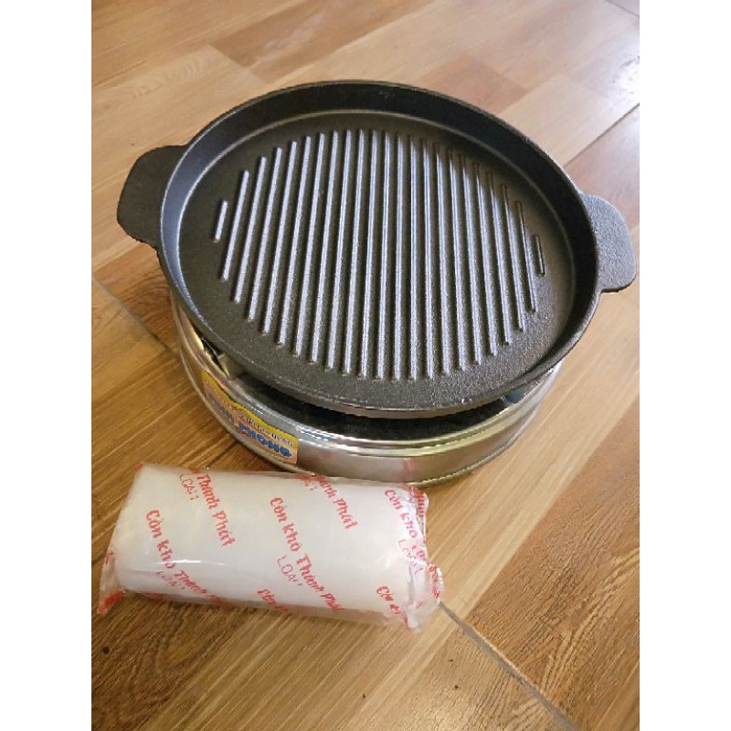 Combo chảo gang bếp inox kèm tặng 1 cây cồn khô
