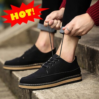 Giày sneaker da lộn trẻ trung GLK138