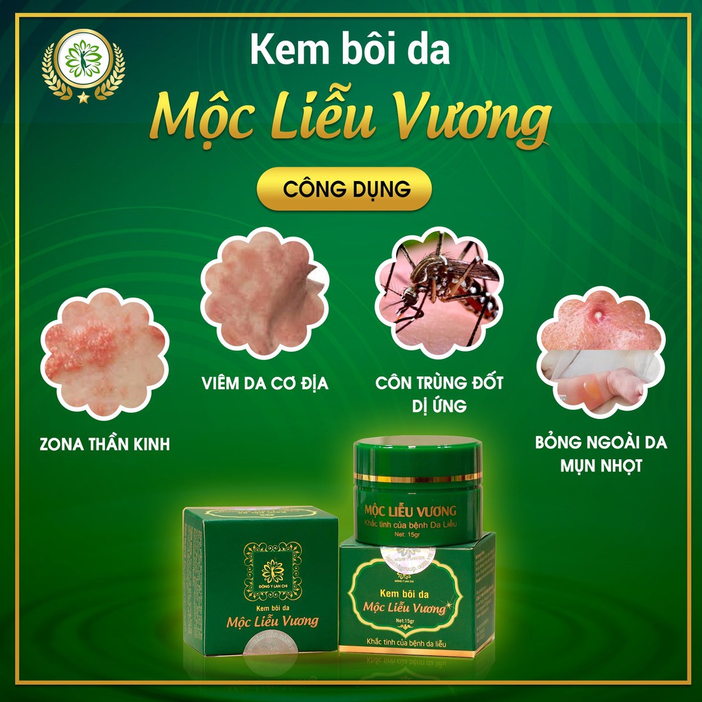 KEM BÔI DA MỘC LIỄU VƯƠNG_BÔI DỊ ỨNG MẦN NGỨA CÔN TRÙNG ĐỐT, CÁC BỆNH VỀ DA- FREE SHIP TOÀN QUỐC