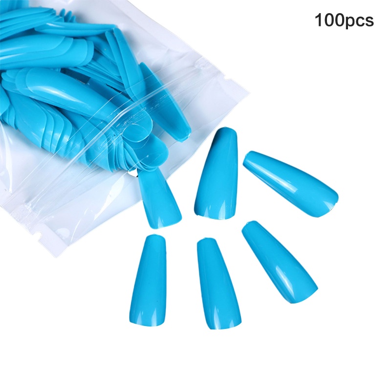 Bộ 100 Móng Tay Giả Dáng Dài Che Phủ Toàn Diện Có Thể Tháo Rời Dùng Khi Múa Ba Lê