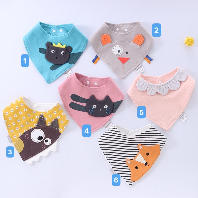 Khăn yếm tam giác hình thú dành cho bé trai bé gái cực kì xinh - 𝐘𝟓𝟕