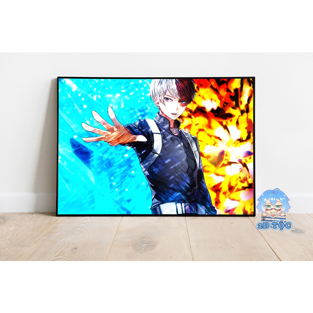 Tranh poster A3 Todoroki Shoto  Anime My Hero Academia chất liệu giấy cao cấp - 2D Tộc Shop