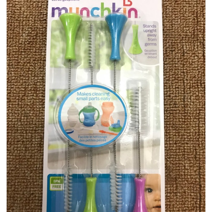 Set 4 cọ vệ sinh ống hút Munchkin Mỹ