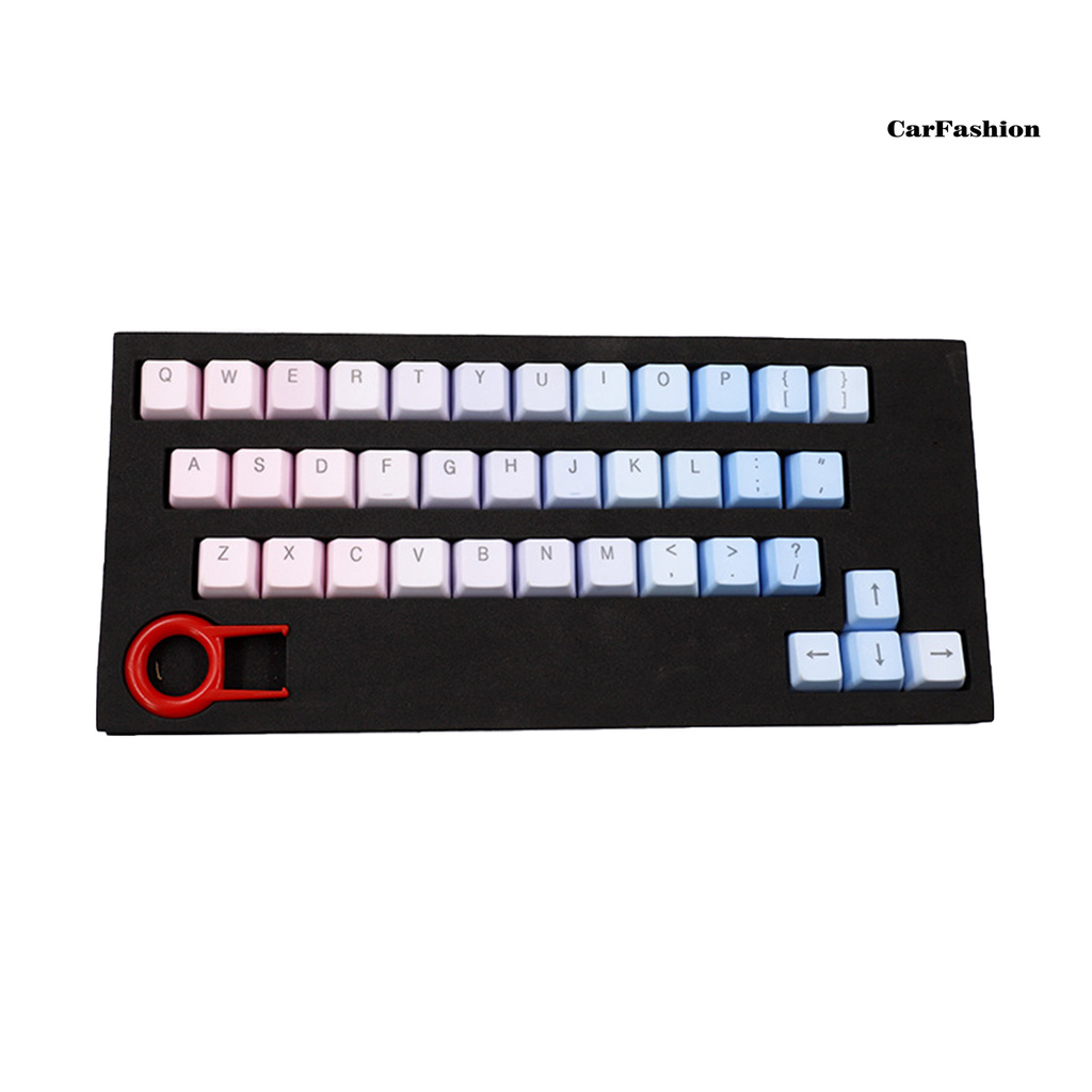 CDNP_37-Key Pink-Blue Gradient Backlight PBT Keycaps Mechanical Keyboard Replacement Caps for Computer Laptop