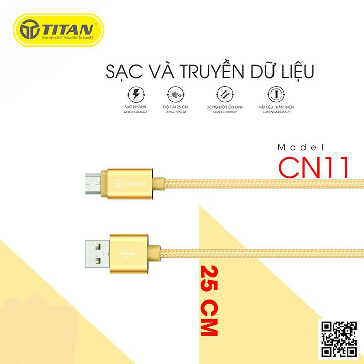 Cáp ngắn 25cm dây dù chân micro TITAN - CN11 [BH 12 tháng]