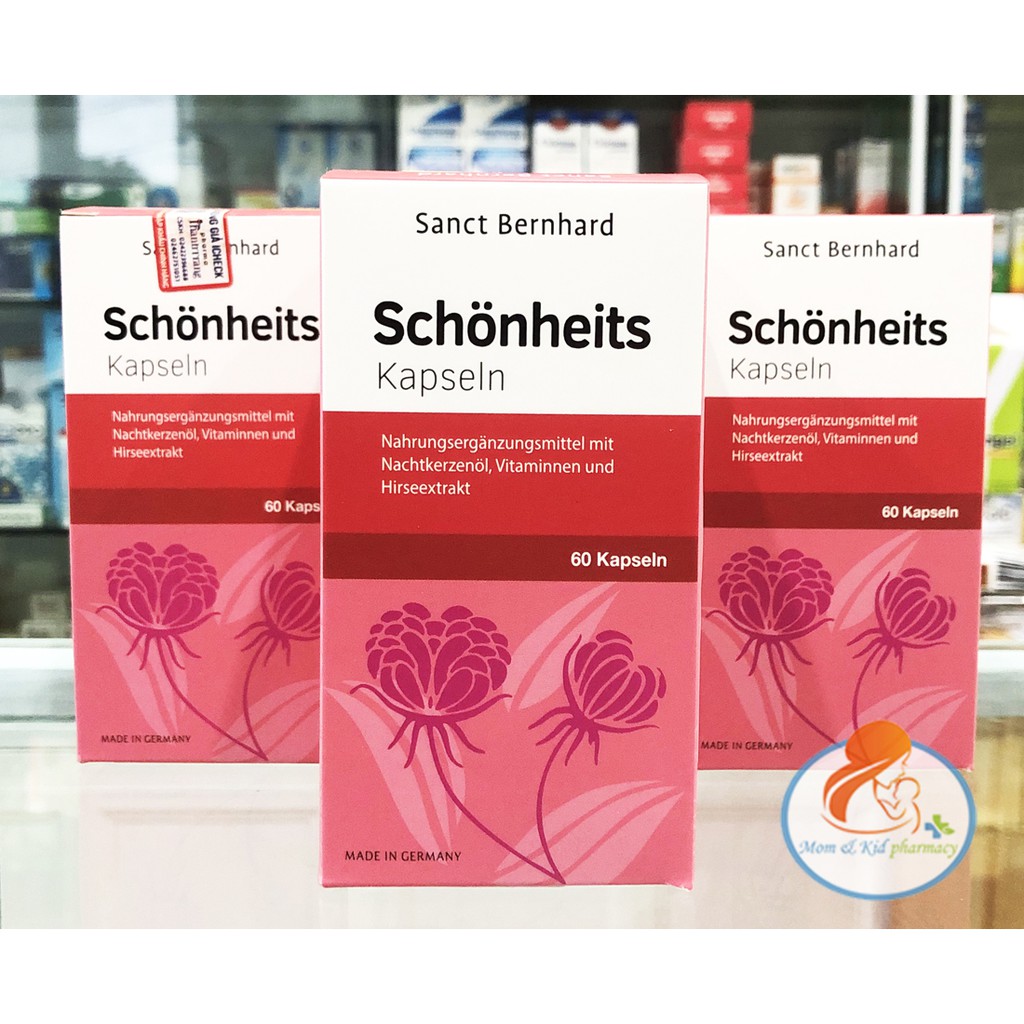 Tinh dầu hoa anh thảo Schonheits Kapseln Sanct Bernhard Đức - giúp điều hòa nội tiết tố đẹp da khỏe tóc