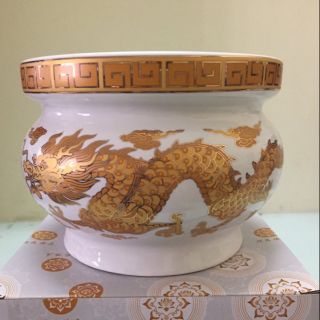 Lư hương rồng trắng