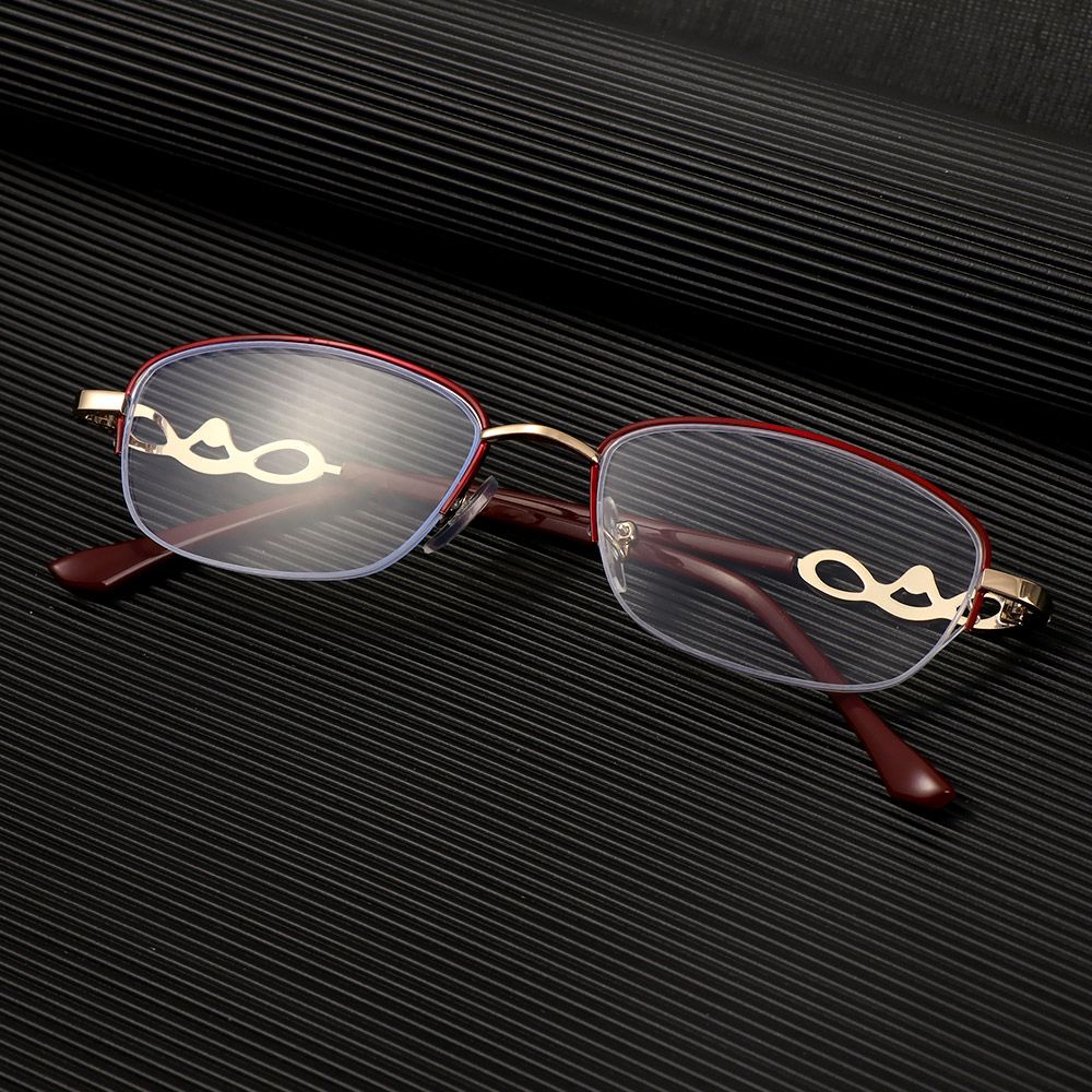 Kính mắt đọc sách chống ánh sáng xanh chống tia UV gọng kim loại trong suốt thời trang dành cho nữ