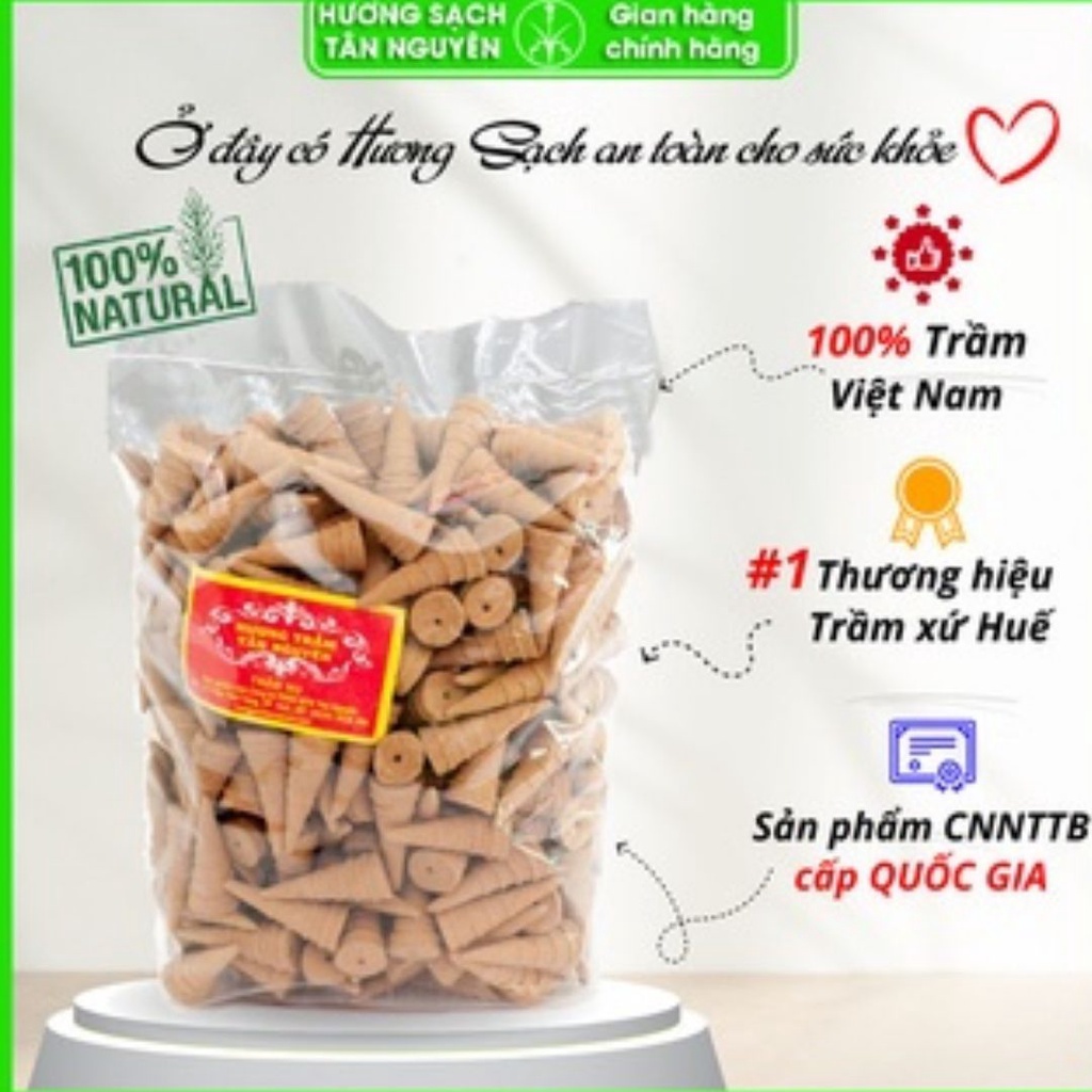 Hương trầm nụ túi 500g, trầm hương xông nhà Tân Nguyên, nụ trầm hương tự nhiên - Hương Sạch Tân Nguyên